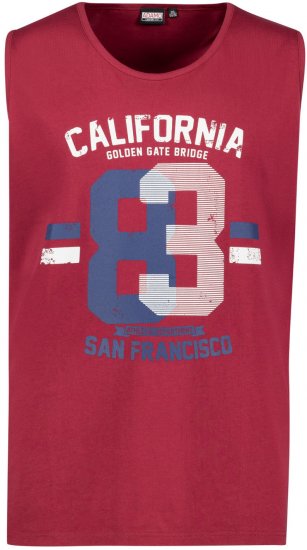 Adamo Golden Gate Comfort Fit Printed Tank-top Burgundy - T-paidat - Isot T-paidat 2XL – 14XL