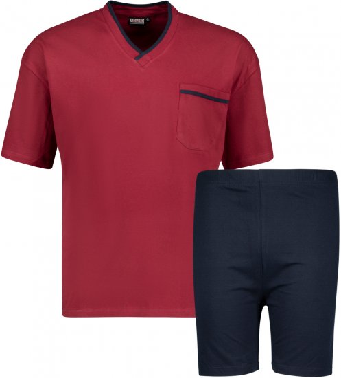 Adamo Ben Short sleeve Pyjama Burgundy - Alusvaatteet & uimavaatteet - Miesten Isot alusvaatteet 