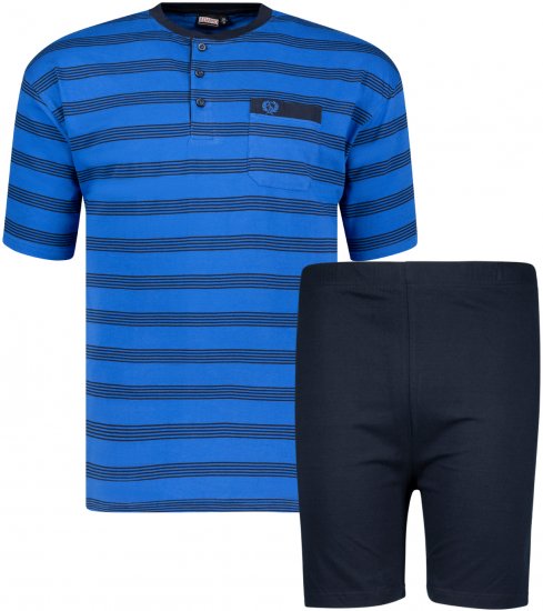 Adamo Anil Serafino Short sleeve Pyjama Royal Blue - Alusvaatteet & uimavaatteet - Miesten Isot alusvaatteet 