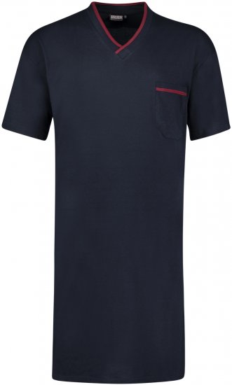 Adamo Bert Short sleeve Long Nightshirt Navy - Alusvaatteet & uimavaatteet - Miesten Isot alusvaatteet 