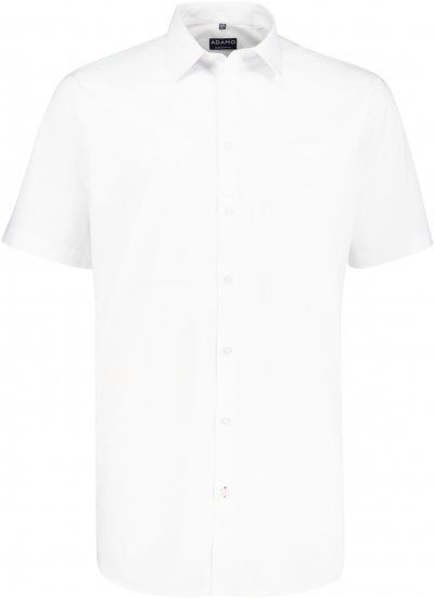 Adamo Warren Comfort Fit Short Sleeve Shirt White - Kauluspaidat - Miesten isot kauluspaidat 2XL – 8XL