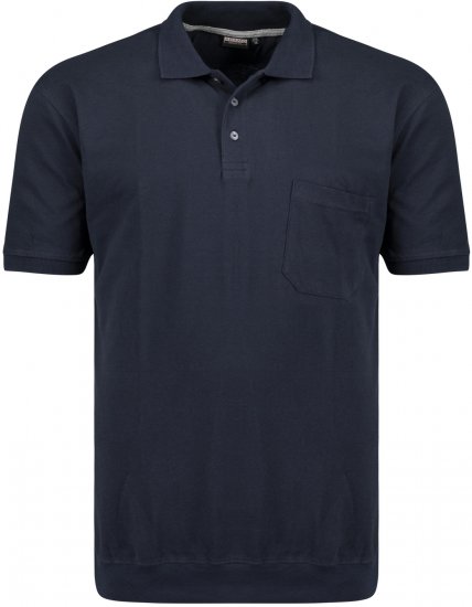 Adamo Kadir Polo Shirt with Cuffed Hem Navy - Pikeepaidat - Miesten isot pikeepaidat