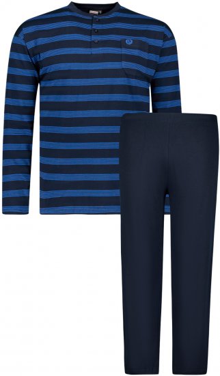 Adamo Alex Serafino Long sleeve Pyjama Navy - Alusvaatteet & uimavaatteet - Miesten Isot alusvaatteet 