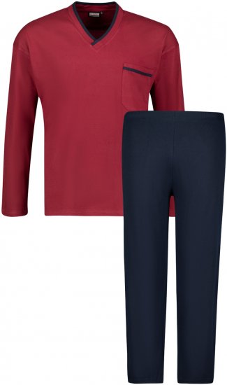 Adamo Beppo Long Sleeve Pyjama Burgundy - Alusvaatteet & uimavaatteet - Miesten Isot alusvaatteet 