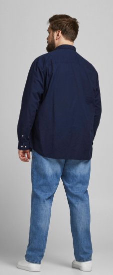 Jack & Jones Summer Shirt L/S Navy - Kauluspaidat - Miesten isot kauluspaidat 2XL – 8XL