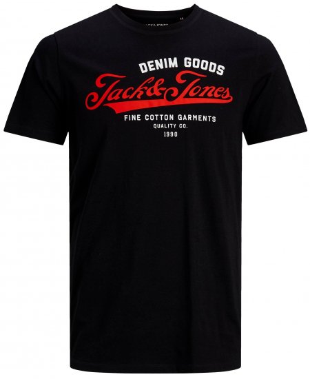 Jack & Jones Elogo T-Shirt Black - T-paidat - Isot T-paidat 2XL – 14XL