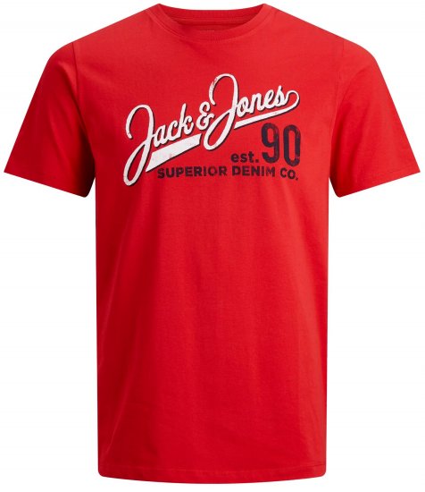 Jack & Jones Elogo T-Shirt True Red - T-paidat - Isot T-paidat 2XL – 14XL