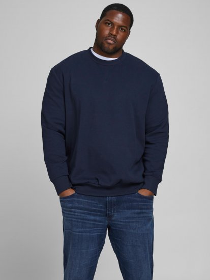 Jack & Jones Basic Sweatshirt Navy Blazer - Hupparit ja collegepaidat - Miesten hupparit ja collegepaidat isot koot
