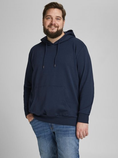 Jack & Jones Basic Sweat Hood Navy Blazer - Hupparit ja collegepaidat - Miesten hupparit ja collegepaidat isot koot