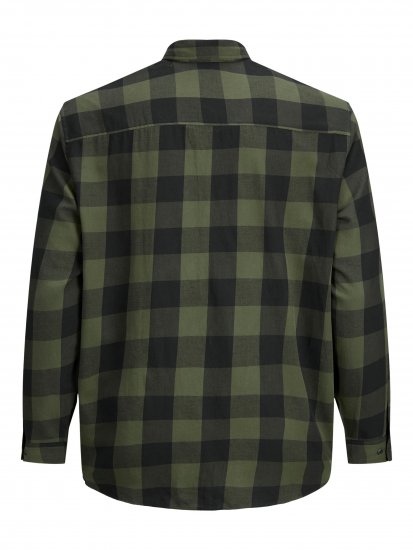 Jack & Jones Gingham L/S Shirt Dusty Olive - Kauluspaidat - Miesten isot kauluspaidat 2XL – 8XL