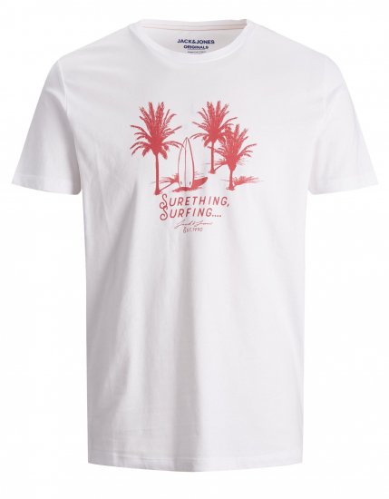 Jack & Jones Streams T-shirt White/Rose - T-paidat - Isot T-paidat 2XL – 14XL