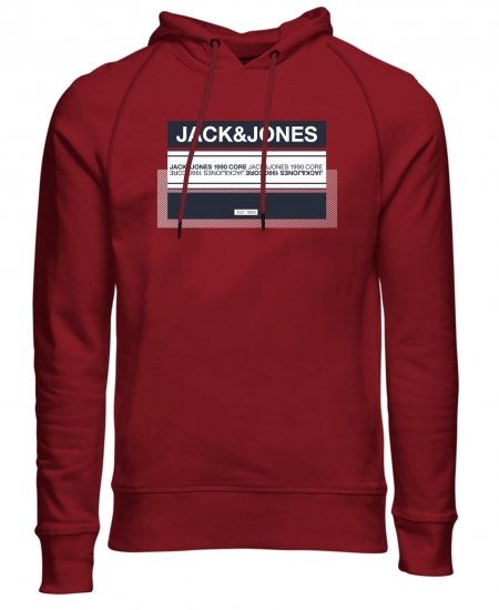 Jack & Jones Booster Hoodie Sun-Dried Tomato - Hupparit ja collegepaidat - Miesten hupparit ja collegepaidat isot koot