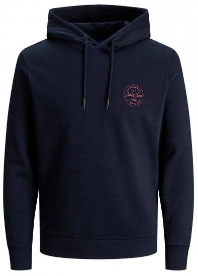 Jack & Jones JJESHARK SWEAT Hoodie Navy - Hupparit ja collegepaidat - Miesten hupparit ja collegepaidat isot koot