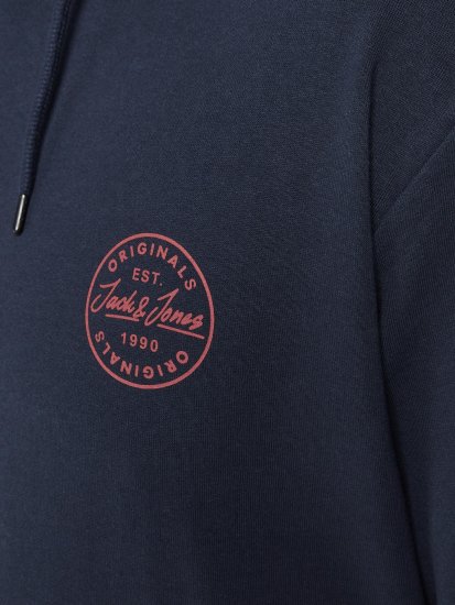 Jack & Jones JJESHARK SWEAT Hoodie Navy - Hupparit ja collegepaidat - Miesten hupparit ja collegepaidat isot koot