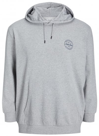 Jack & Jones JJESHARK SWEAT Hoodie Light Grey - Hupparit ja collegepaidat - Miesten hupparit ja collegepaidat isot koot