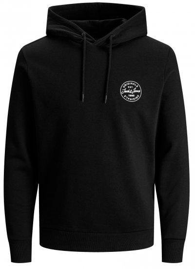 Jack & Jones JJESHARK SWEAT Hoodie Black - Hupparit ja collegepaidat - Miesten hupparit ja collegepaidat isot koot