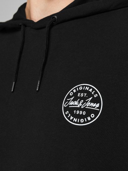 Jack & Jones JJESHARK SWEAT Hoodie Black - Hupparit ja collegepaidat - Miesten hupparit ja collegepaidat isot koot