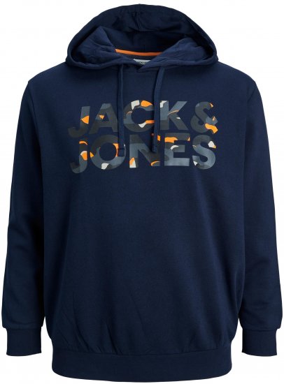 Jack & Jones JJRAMP Hoodie Navy - Hupparit ja collegepaidat - Miesten hupparit ja collegepaidat isot koot