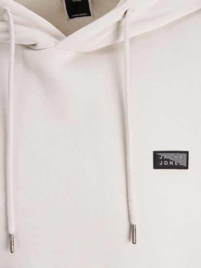Jack & Jones JCOKING SWEAT HOOD Light Gray - Hupparit ja collegepaidat - Miesten hupparit ja collegepaidat isot koot