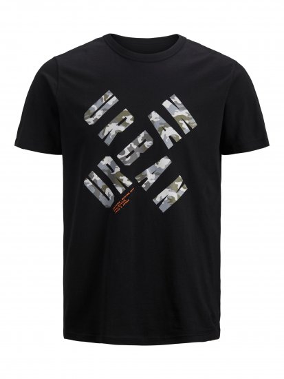 Jack & Jones JCOSTREET TEE Black - T-paidat - Isot T-paidat 2XL – 14XL
