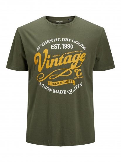 Jack & Jones JPRBLUBOOSTER TEE Khaki - T-paidat - Isot T-paidat 2XL – 14XL