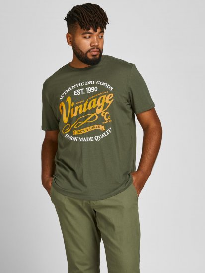 Jack & Jones JPRBLUBOOSTER TEE Khaki - T-paidat - Isot T-paidat 2XL – 14XL