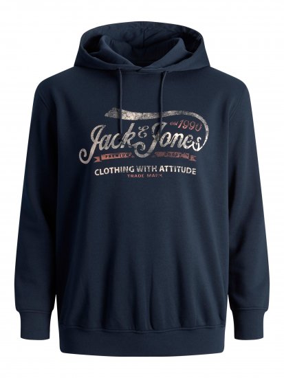 Jack & Jones JPRBLUBOOSTER SWEAT Hoodie Navy - Hupparit ja collegepaidat - Miesten hupparit ja collegepaidat isot koot