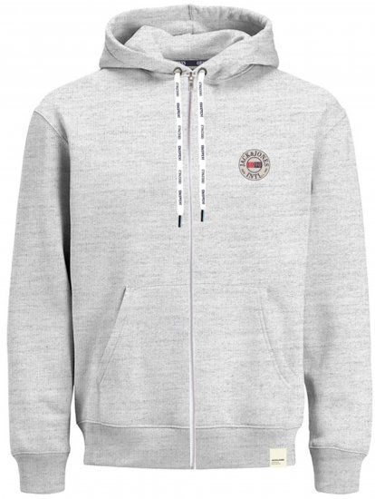 Jack & Jones JORINTERNATIONAL ZIP Hoodie Grey - Hupparit ja collegepaidat - Miesten hupparit ja collegepaidat isot koot