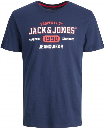 Jack & Jones JJSTAMP TEE Navy - T-paidat - Isot T-paidat 2XL – 14XL