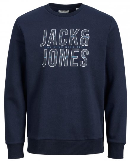 Jack & Jones JJXILO Sweat Navy - Isot Vaatteet - Miesten vaatteet isot koot