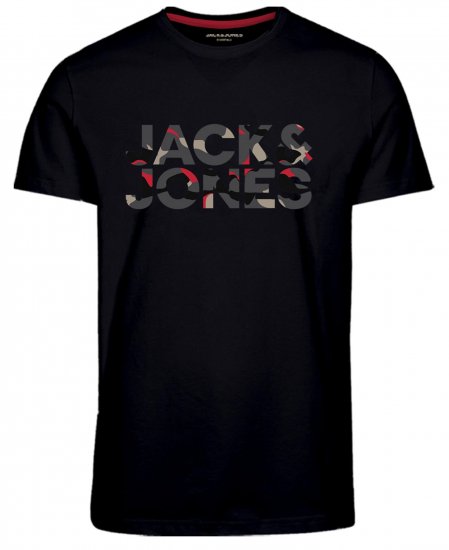 Jack & Jones JJRAMP T-Shirt Soldier Print Black - T-paidat - Isot T-paidat 2XL – 14XL