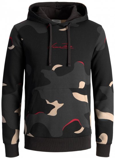 Jack & Jones JJCRAMP Hoodie Black - Hupparit ja collegepaidat - Miesten hupparit ja collegepaidat isot koot