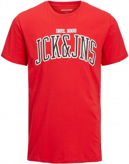 Jack & Jones JJCEMB TEE Red - T-paidat - Isot T-paidat 2XL – 14XL