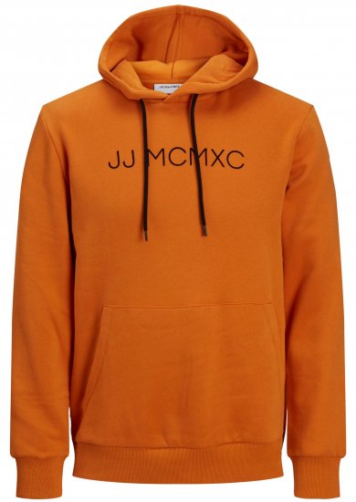 Jack & Jones JJHUGO FLOCK Hoodie Orange - Hupparit ja collegepaidat - Miesten hupparit ja collegepaidat isot koot