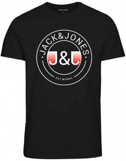 Jack & Jones JJMILAS T-Shirt Black - T-paidat - Isot T-paidat 2XL – 14XL