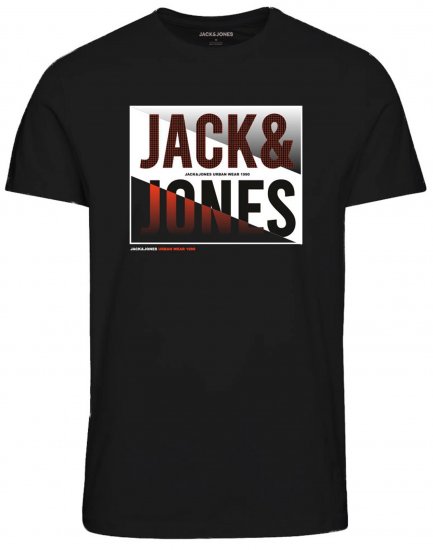 Jack & Jones JJSCOTT TEE Black - T-paidat - Isot T-paidat 2XL – 14XL