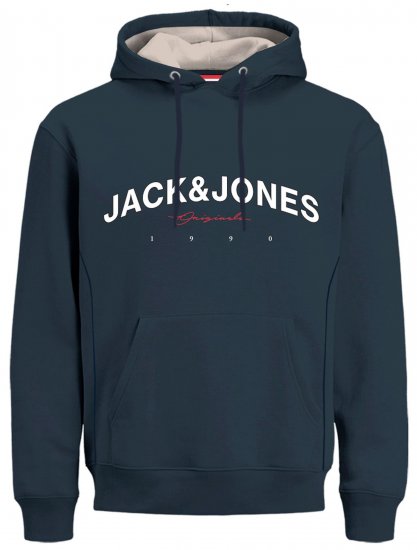 Jack & Jones JORFRIDAY Hoodie Navy - Isot Vaatteet - Miesten vaatteet isot koot