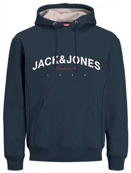 Jack & Jones JORFRIDAY Hoodie Navy - Hupparit ja collegepaidat - Miesten hupparit ja collegepaidat isot koot