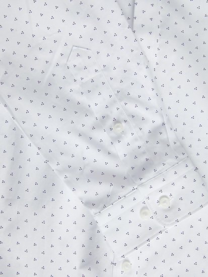 Jack & Jones JPRBLACARDIFF Print Shirt LS White - Kauluspaidat - Miesten isot kauluspaidat 2XL – 8XL