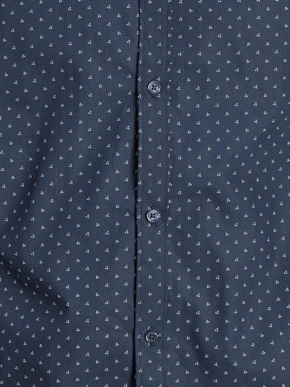 Jack & Jones JPRBLACARDIFF Print Shirt LS Navy - Kauluspaidat - Miesten isot kauluspaidat 2XL – 8XL