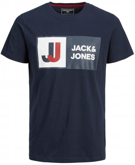 Jack & Jones JCOLOGAN TEE Navy - T-paidat - Isot T-paidat 2XL – 14XL