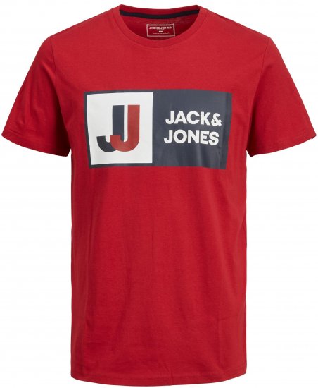Jack & Jones JCOLOGAN TEE Red - T-paidat - Isot T-paidat 2XL – 14XL
