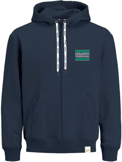Jack & Jones JORINTERNATIONAL ZIP Hoodie Navy - Hupparit ja collegepaidat - Miesten hupparit ja collegepaidat isot koot