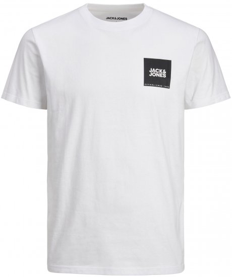 Jack & Jones JJLOCK TEE White - T-paidat - Isot T-paidat 2XL – 14XL