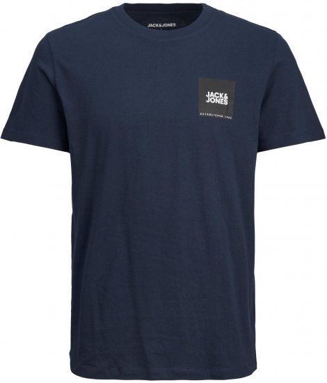Jack & Jones JJLOCK TEE Navy Small print logo - T-paidat - Isot T-paidat 2XL – 14XL