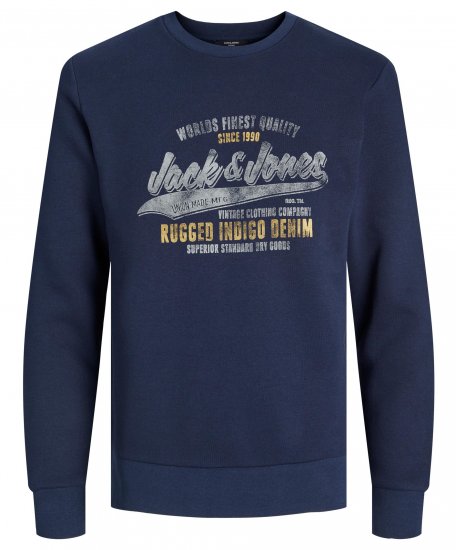 Jack & Jones JPRBLUBILLY Sweatshirt Navy - Hupparit ja collegepaidat - Miesten hupparit ja collegepaidat isot koot