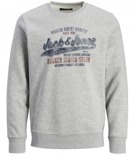 Jack & Jones JPRBLUBILLY Sweatshirt Grey - Hupparit ja Collegepaidat - Miesten hupparit ja collegepaidat isot koot