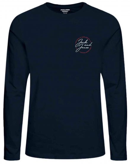Jack & Jones JORJERRYS TEE LS Navy - T-paidat - Isot T-paidat 2XL – 14XL