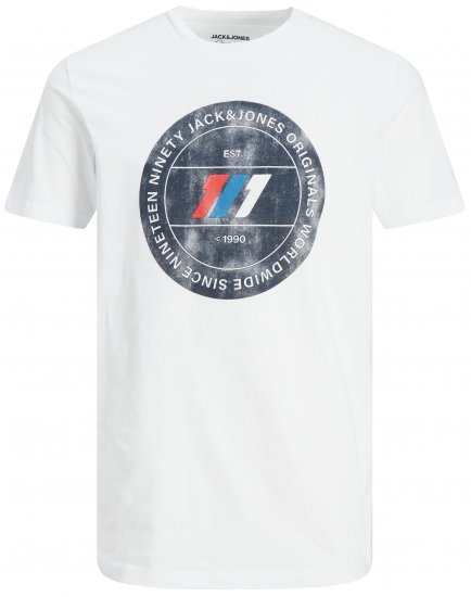 Jack & Jones JORNATE T-shirt White - T-paidat - Isot T-paidat 2XL – 14XL