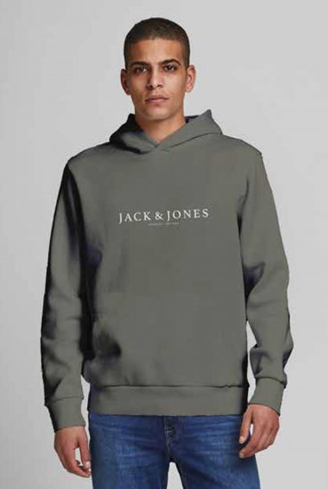 Jack & Jones JPRBLAAUGUST LOGO Hoodie Green - Hupparit ja collegepaidat - Miesten hupparit ja collegepaidat isot koot